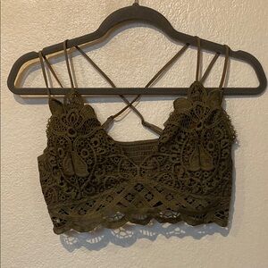 Lace Bralette in Olive Green